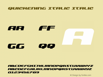 Quickening Italic Version 1.1; 2019图片样张