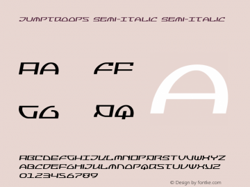 Jumptroops Semi-Italic Version 2.0; 2015 Font Sample