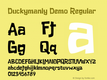 Duckymanly Demo Version 1.00 Font Sample