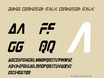 Judge Condensed Italic Version 2.1; 2014图片样张