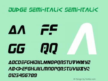 Judge Semi-Italic Version 2.1; 2014 Font Sample