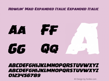 Howlin' Mad Expanded Italic Version 1.0; 2016图片样张