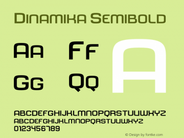 Dinamika Semibold Version 1.000;PS 001.000;hotconv 1.0.88;makeotf.lib2.5.64775 Font Sample