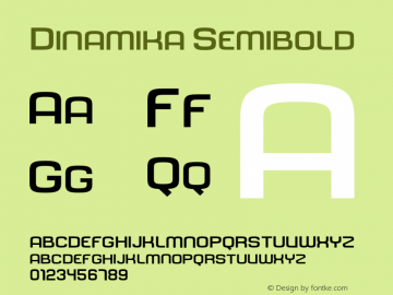 Dinamika Semibold Version 1.000;PS 001.000;hotconv 1.0.88;makeotf.lib2.5.64775图片样张