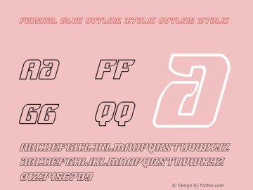 Federal Blue Outline Italic Version 1.1; 2019图片样张