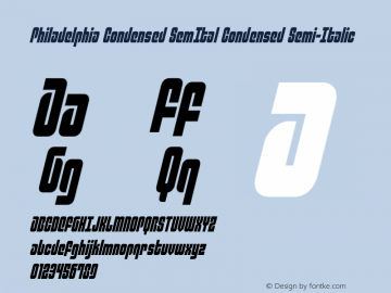 Philadelphia Condensed SemItal Version 3.2; 2015 Font Sample