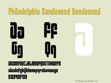 Philadelphia Condensed Version 3.2; 2015 Font Sample