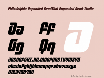 Philadelphia Expanded SemiItal Version 3.2; 2015 Font Sample