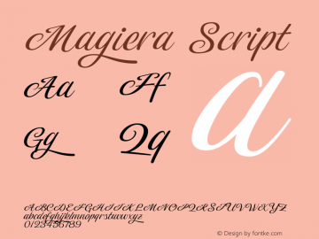 Magiera Script Version 1.000 Font Sample