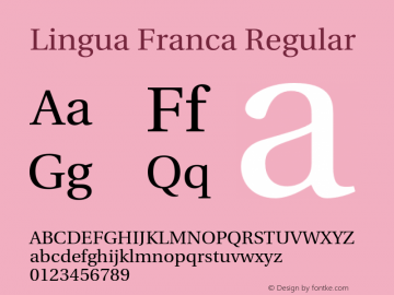Lingua Franca Regular Version 1.20 Font Sample