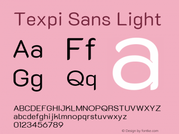 Texpi Sans Light Version 1.00;July 27, 2019;FontCreator 11.5.0.2425 64-bit Font Sample