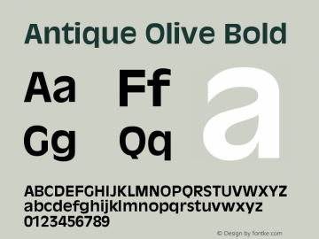 Antique Olive Bold Version 001.000图片样张