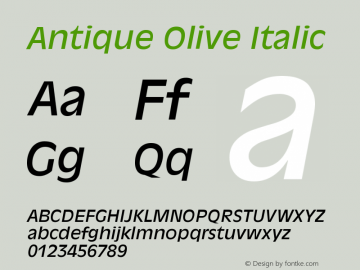 Antique Olive Italic Version 001.000图片样张