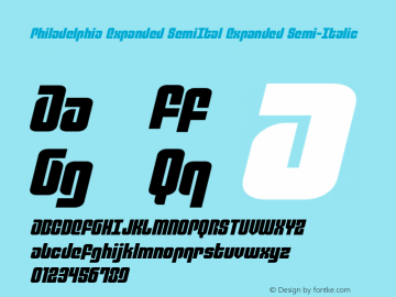 Philadelphia Expanded SemiItal Version 3.1; 2015 Font Sample