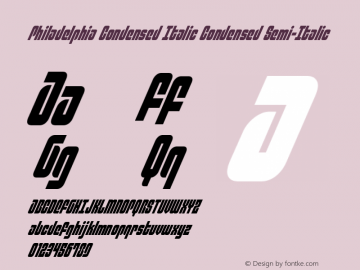 Philadelphia Condensed Italic Version 3.0; 2015 Font Sample