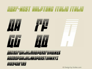 EAST-west Halftone Italic Version 1.1; 2014 Font Sample