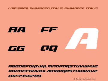 Livewired Expanded Italic Version 1.1; 2015 Font Sample