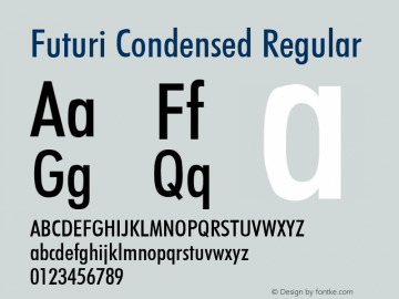 Futuri Condensed Regular Rev. 002.001图片样张