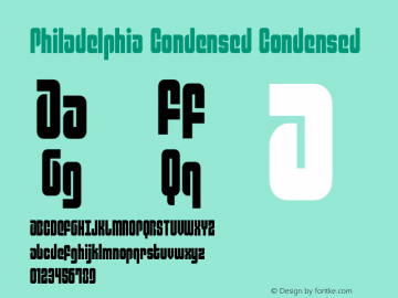 Philadelphia Condensed Version 3.1; 2015 Font Sample