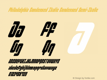 Philadelphia Condensed Italic Version 3.0; 2015 Font Sample