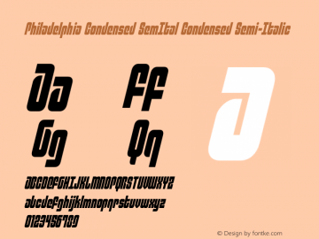Philadelphia Condensed SemItal Version 3.1; 2015 Font Sample