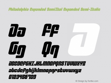 Philadelphia Expanded SemiItal Version 3.1; 2015 Font Sample