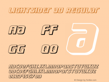Lightsider 3D Version 2.0; 2017 Font Sample