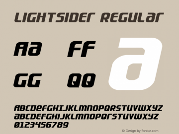 Lightsider Version 2.0; 2017 Font Sample