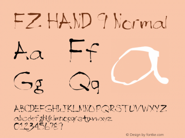 FZ HAND 9 Normal 1.0 Tue Apr 26 13:29:33 1994 Font Sample