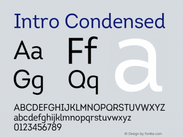 Intro-Condensed Version 1.000 Font Sample