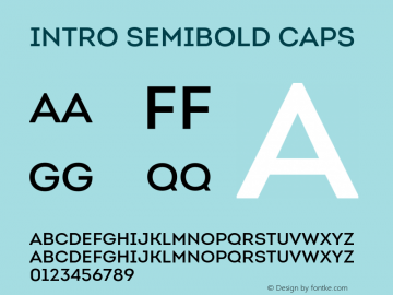 Intro-SemiBoldCaps Version 1.000 Font Sample