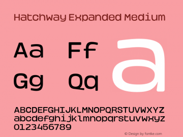 HatchwayExpandedMedium Version 1.000;hotconv 1.0.109;makeotfexe 2.5.65596;YWFTv17 Font Sample