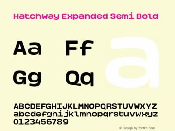 HatchwayExpandedSemiBold Version 1.000;hotconv 1.0.109;makeotfexe 2.5.65596;YWFTv17 Font Sample