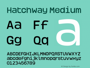 HatchwayMedium Version 1.000;hotconv 1.0.109;makeotfexe 2.5.65596;YWFTv17 Font Sample