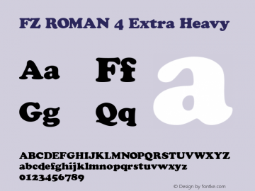 FZ ROMAN 4 Extra Heavy 1.000 Font Sample
