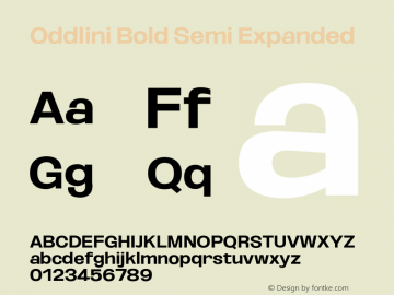 Oddlini-BoldSemiExpanded Version 1.002图片样张