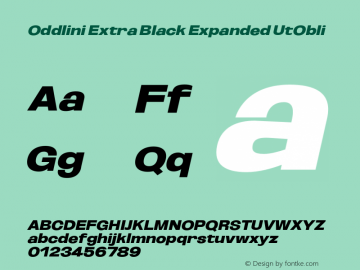 Oddlini-ExtBlkExpUtObli Version 1.002 Font Sample