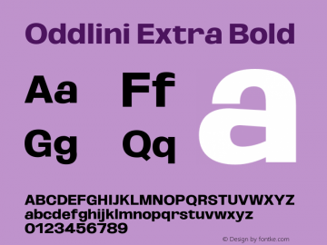 Oddlini-ExtraBold Version 1.002 Font Sample