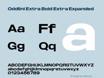 Oddlini-ExtBdExtExp Version 1.002 Font Sample