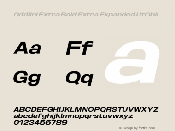 Oddlini-ExtBdExtExpUtObli Version 1.002 Font Sample