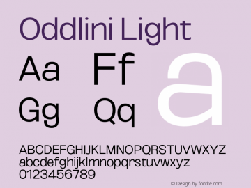 Oddlini-Light Version 1.002 Font Sample