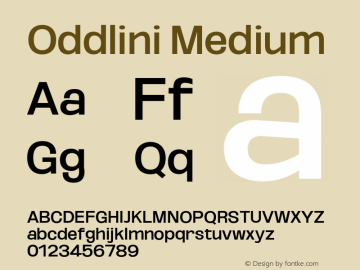 Oddlini-Medium Version 1.002 Font Sample