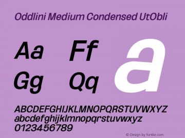 Oddlini-MediumCondensedUtObli Version 1.002图片样张