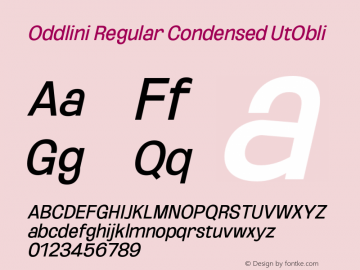 Oddlini-RegCondUtObli Version 1.002 Font Sample