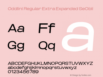 Oddlini-RegExtExpSeObli Version 1.002 Font Sample