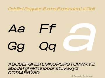 Oddlini-RegExtExpUtObli Version 1.002 Font Sample