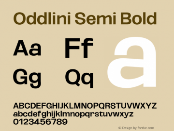 Oddlini-SemiBold Version 1.002 Font Sample