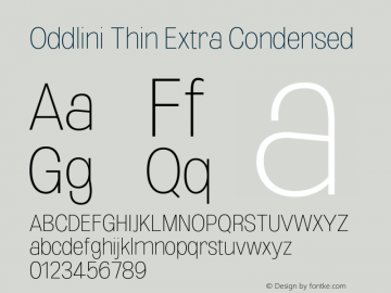 Oddlini-ThinExtraCondensed Version 1.002图片样张