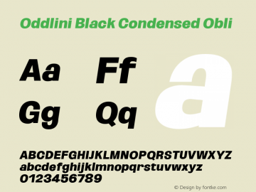 Oddlini Black Condensed Obli Version 1.002图片样张