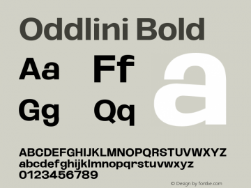 Oddlini Bold Version 1.002图片样张